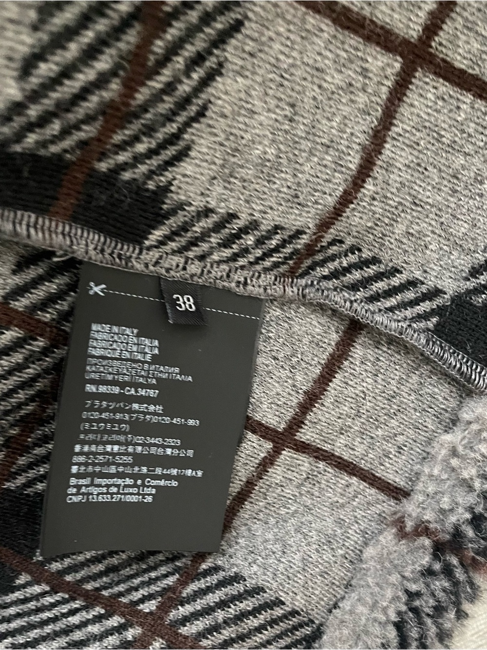Checkered Gray Sherpa Zip-Up Jacket - Picture 8 of 8